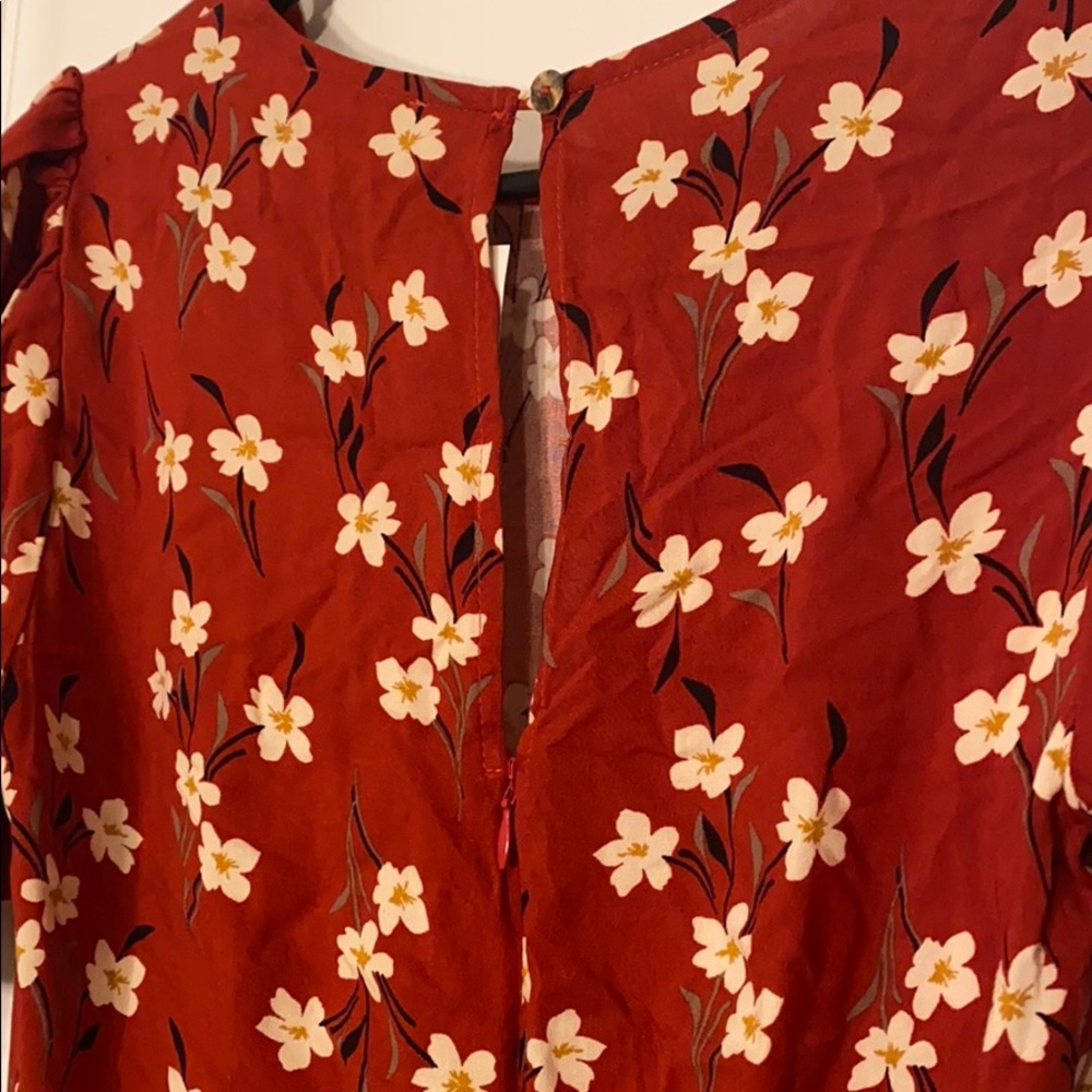 Fall Floral Rust Dress - Picture 5 of 6